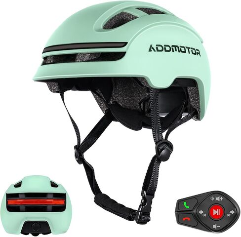 خوذة الدراجة الذكية ADDMOTOR للبالغين والرجال والنساء، خوذة الدراجة الإلكترونية مع بلوتوث، خوذة معتمدة للدراجات والسكوتر مع مكبرات صوت مدمجة، مصابيح LED أمامية وخلفية، تطبيق iOS وAndroid in Kuwait