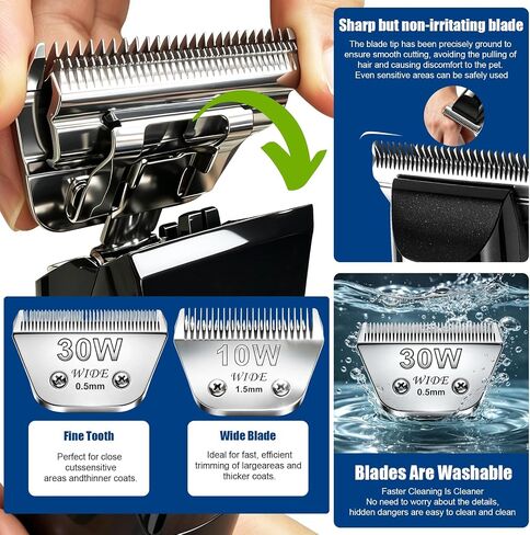 Professional Horse Clippers with Detachable Wide Blade, Low Noise, Heavy Duty Grooming Clippers Kit for Thick Coat Long Hair, Horse Trimmer for Livestock Dogs Cats in Saudi Arabia