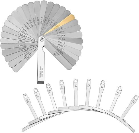 Sosoport 1Set Stainless Steel Guitar Radius Gauge Ruler Kit for Accurate Measurements Includes Guitar Feeler Gauge Under String Radius Gauge Essential Luthier Tools for Guitar in Kuwait
