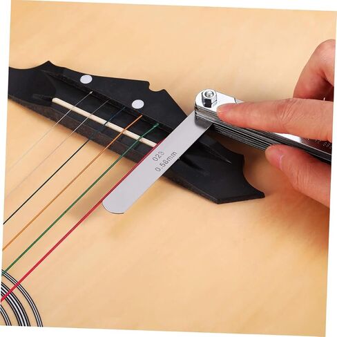 Sosoport 1Set Stainless Steel Guitar Radius Gauge Ruler Kit for Accurate Measurements Includes Guitar Feeler Gauge Under String Radius Gauge Essential Luthier Tools for Guitar in Kuwait