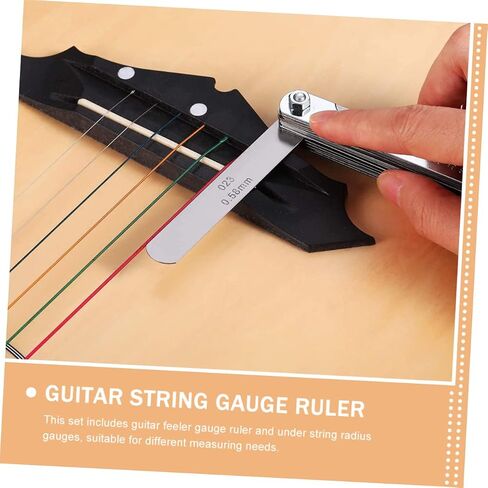 Sosoport 1Set Stainless Steel Guitar Radius Gauge Ruler Kit for Accurate Measurements Includes Guitar Feeler Gauge Under String Radius Gauge Essential Luthier Tools for Guitar in Kuwait