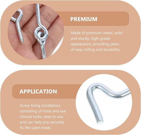 SEWACC 10pcs Cabin Hook Eye Latch Door Safety Latches Carbon Steel Windproof Door Hook Lock with Mounting Screws for Home and Windows in Kuwait