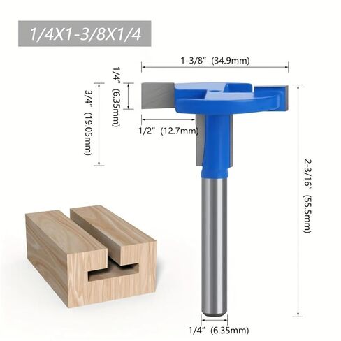 1 Pc 1/4-Inch Shank T-Slot Cutter for Straight Edges, Groove and Hook Milling, Precision Router Bit for Woodworking Projects in Kuwait