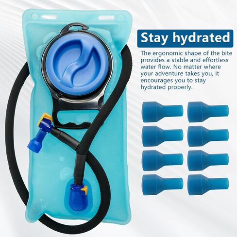 8 قطع من قطع الفم البديلة لصمام العض متوافقة مع Camelbak ومعظم العلامات التجارية، قطع بديلة لأجزاء عض المثانة لمعظم العلامات التجارية، وغطاء الغبار، وحقيبة الظهر، وخزان المياه in Kuwait
