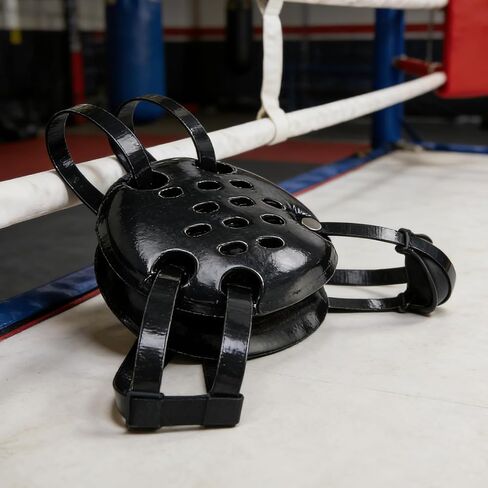 Black Adjustable Wrestling Headgear Head Gear for Adults & Teens with Chin Cup & Pad Dual Ear Guard for MMA, BJJ in Kuwait