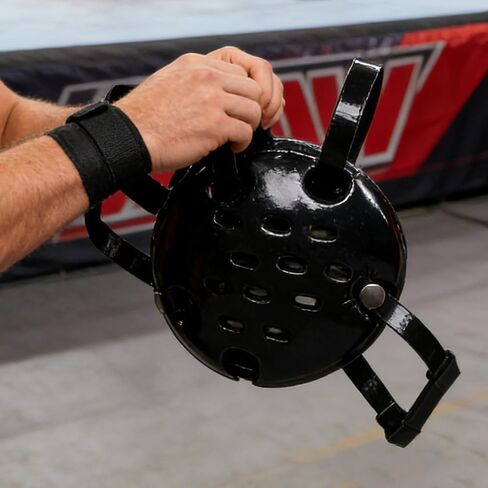 Black Adjustable Wrestling Headgear Head Gear for Adults & Teens with Chin Cup & Pad Dual Ear Guard for MMA, BJJ in Kuwait