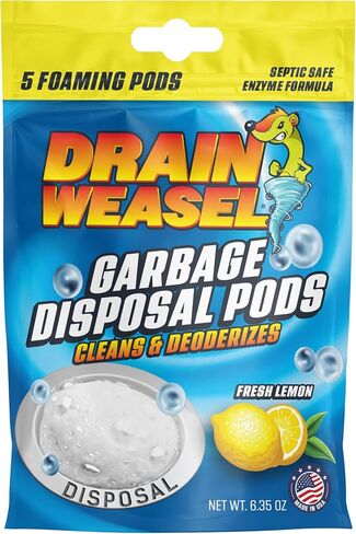 أداة إزالة انسدادات شعر الثعبان من FlexiSnake Drain Weasel ومنظف/مزيل الروائح الكريهة للتخلص من الأكياس. تتضمن 5 عصا ومقبض قابل للإزالة ومجموعة من 5 عبوات برائحة الليمون الطازج in Kuwait