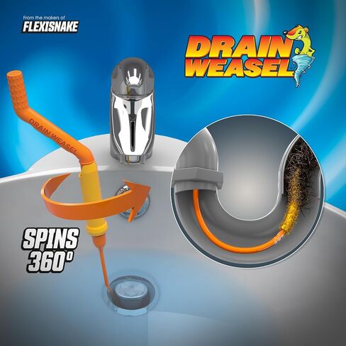 أداة إزالة انسدادات شعر الثعبان من FlexiSnake Drain Weasel ومنظف/مزيل الروائح الكريهة للتخلص من الأكياس. تتضمن 5 عصا ومقبض قابل للإزالة ومجموعة من 5 عبوات برائحة الليمون الطازج in Kuwait