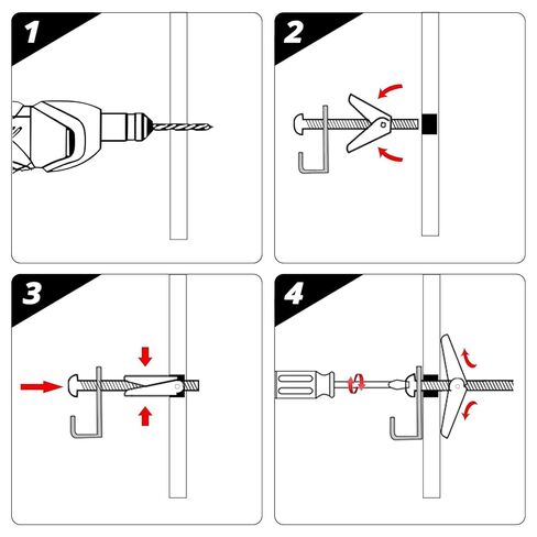 Newport Fasteners 3/16" x 6" Toggle Bolts / Round Head / Combo Drive / Carbon Steel / Zinc in Kuwait