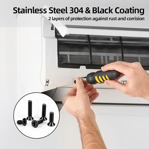 50 PCS #10-24 x 1-1/2" Phillips Flat Head Machine Screws, Countersunk Head Machine Screw Bolts, 18-8 Stainless Steel (304), Full Thread, Black Coating in Kuwait