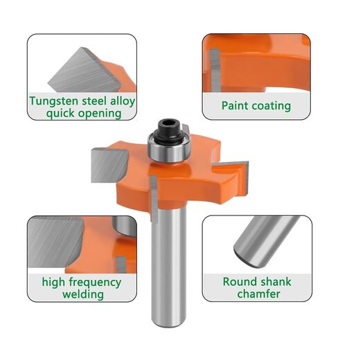 8mm 4 Edge T Type Slotting with Bearing Tool Router BitsFor Woodworking Industrial Grade Milling Cutter-C C08319Z43508 in Kuwait