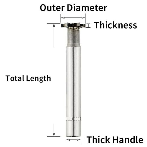 Alloy T-Slot Milling Cutter Tungsten Steel Rough Inserted Straight Shank Hardness Metal Keyway Endmill(6mm,25Dx12dx90L) in Kuwait