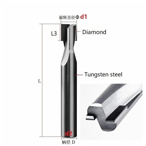Straight Flute milling Cutter Graphite end Mill Router Bits Polishing Lathe Tools for Wood 1pc(for Silicon Graphite,D6XL60) in Kuwait