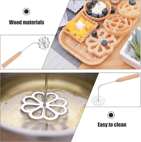 Gatuida Portable Fried Snack Mold 2 Flower Waffle Mold Kitchen Cooking Utensil for Diy Deep Frying Carrot Cakes Oil Dumplings Shrimp Cakes 10.23X3.54X2.95In in Kuwait