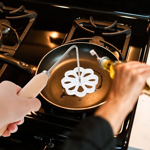 Gatuida Portable Fried Snack Mold 2 Flower Waffle Mold Kitchen Cooking Utensil for Diy Deep Frying Carrot Cakes Oil Dumplings Shrimp Cakes 10.23X3.54X2.95In in Kuwait