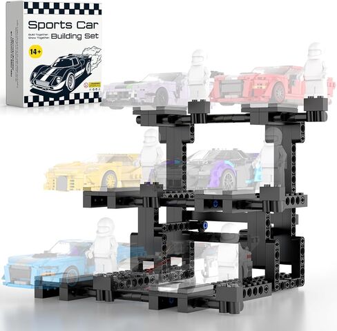 Display Stand for Lego Speed Champion Cars, 3-Layer Display Stand Building Set Holds 6 Cars & Drivers, Compatible with 76917, 76908, 76918, 76915, 76914, 76907, 76901, 76902 & More in Saudi Arabia