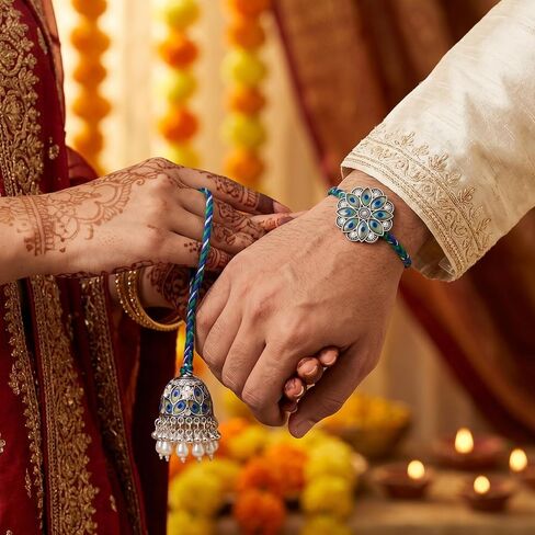 TIED RIBBONS Rakhi for Brother and Bhabhi | Greeting Card | Roli Tikka | Rakhi Gifts for Brother - Lumba for Bhabhi in Kuwait