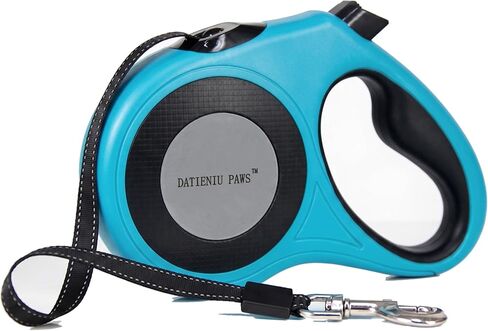 Retractable Dog Leash Strong Nylon Tape 16Ft Reflective Stitch for Night Walking One-Handed Brake Anti-Slip Handle XL Blue in Saudi Arabia