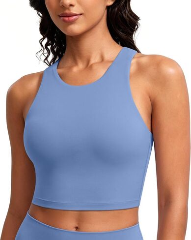 Baydi Clouduxi High Neck Sports Bras for Women - Tops Patded Oction Tank With Bruist in Bra Racerback Gym Yoga Crop Top in Kuwait