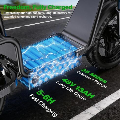 Peak 1300W Electric Scooter Adults, C14 PRO Electric Scooter for Adults with Seat, 48V 13Ah Battery, 14" Tires, 35 Miles Range, 20 MPH Max Speed, 330 LBS Load, with Seat & Rear Basket in Saudi Arabia