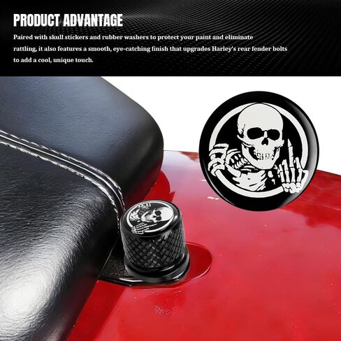 Motorcycle Stainless Knurled Fender Rear Seat Bolt Screw 1/4"-20 Thread, Touring Sportster Softail Dyna CVO Fatbob Electra Glide Street Glide 1996-2025 Black (Plating Color) in Kuwait
