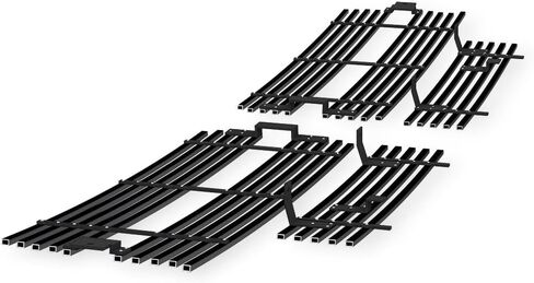 APS Compatible with Dodge Pickup 1994-2001 Main Upper Lower Bumper Stainless Steel SS Chrome Billet Front Grill Grille Insert Combo D87914A in Saudi Arabia
