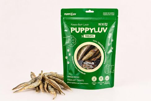 Puppyluv تجميد حلوى بولوك المجففة للكلاب والقطط، صيد بري، مكون واحد، نسبة عالية من البروتين الطبيعي وزيت السمك، خالي من الحبوب، خالي من الغلوتين، 3.0 أونصة in Kuwait