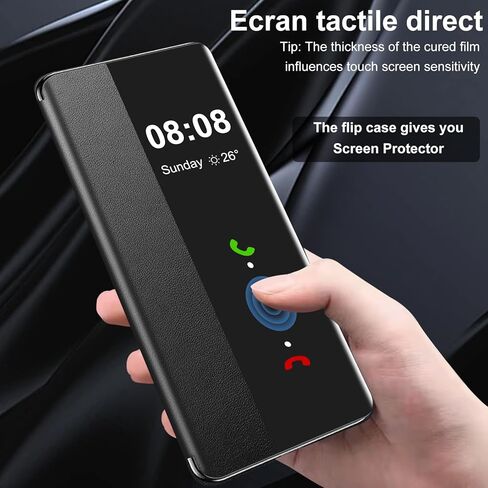 for Samsung Galaxy S25 Case Flip Leather Clear S-View [Touchable Window] for Samsung S25 Phone Case Smart Window Hard Flip Shockproof Protective Cover Galaxy S25 5G Case Clear View in Saudi Arabia