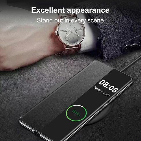 for Samsung Galaxy S25 Case Flip Leather Clear S-View [Touchable Window] for Samsung S25 Phone Case Smart Window Hard Flip Shockproof Protective Cover Galaxy S25 5G Case Clear View in Saudi Arabia