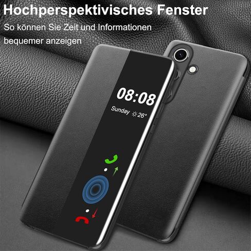 for Samsung Galaxy S25 Case Flip Leather Clear S-View [Touchable Window] for Samsung S25 Phone Case Smart Window Hard Flip Shockproof Protective Cover Galaxy S25 5G Case Clear View in Saudi Arabia