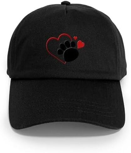 Cafepress Dog Paw Print with Heart Cap Cap القابلة للتعديل in Kuwait