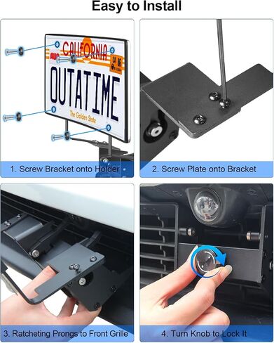 Tesla Cybertruck Front Lucky Plate Lister Lister Frracket Kit Mount Bracket 2024 2025 Tesla Cybertruck Accessories USA لم تقم بحفر أي مواد لاصقة مضادة للسرقة. in Kuwait