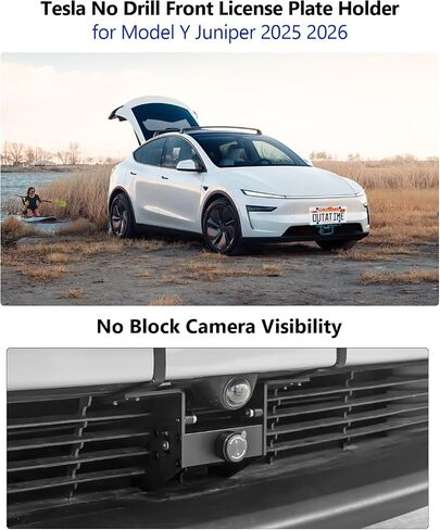 Tesla Cybertruck Front Lucky Plate Lister Lister Frracket Kit Mount Bracket 2024 2025 Tesla Cybertruck Accessories USA لم تقم بحفر أي مواد لاصقة مضادة للسرقة. in Kuwait
