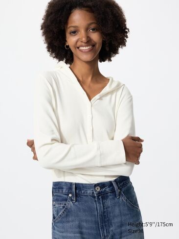 Uniqlo مقنعين مضلع كم طويل T in Kuwait