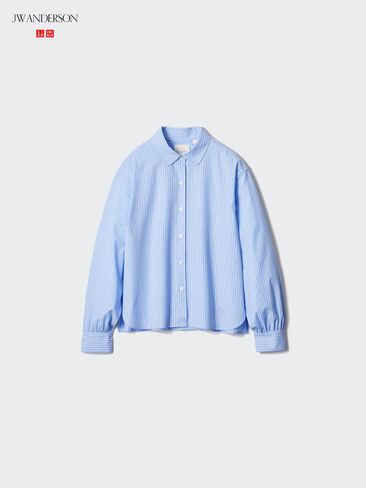 Uniqlo Cotton Volume Sleeve Shirt | Striped in Kuwait