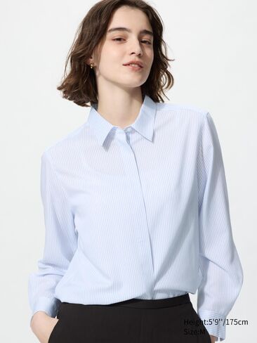 Uniqlo Rayon Blouse | Striped in Kuwait