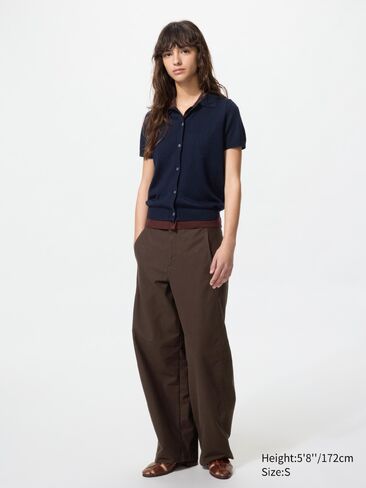 Uniqlo Merino Blend Polo Cardigan | Short Sleeve in Kuwait