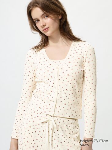 Uniqlo Ribbed V-Neck Cardigan | Flower in Kuwait