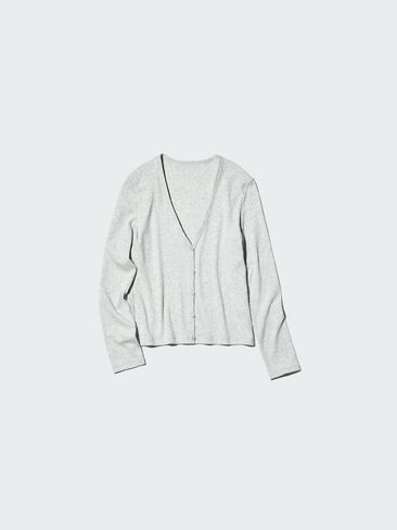 سترة صوفية مضلعة برقبة على شكل حرف V من Uniqlo in Kuwait