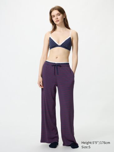 Uniqlo Ribbed Wide Easy Pants | Stripe | Tall in Kuwait