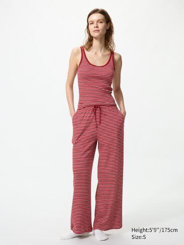 Uniqlo Ribbed Wide Easy Pants | Stripe | Tall in Kuwait