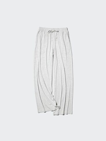 Uniqlo Ribbed Wide Easy Pants | Tall in Kuwait