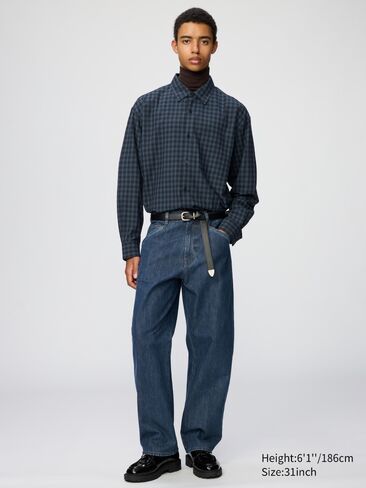 Uniqlo برميل الجينز | نيلي in Kuwait