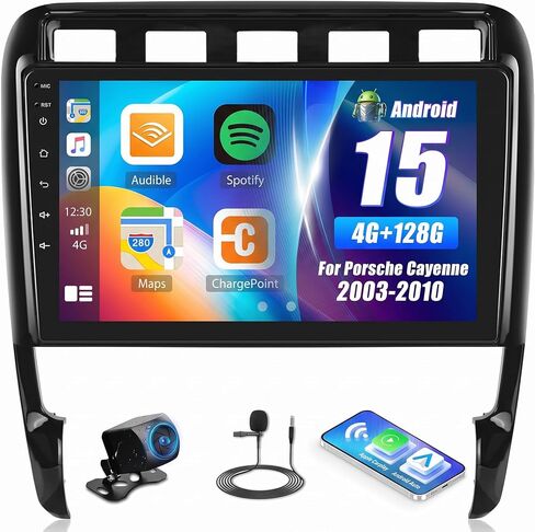 4G+128G Android Car Stereo Radio for Porsche Cayenne 2003-2010 9 Inch incell Touch Screen with WiFi Bluetooth Wireless Carplay Android Auto GPS Navigation Backup Camera SWC FM RDS MIC in Saudi Arabia