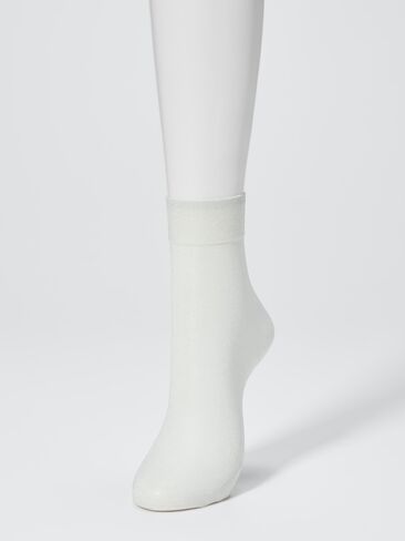 Uniqlo Regular Socks | 3 Pairs | Crew Sheer Glitter in Kuwait