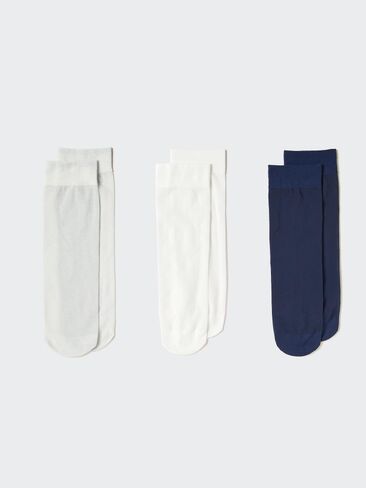 Uniqlo Regular Socks | 3 Pairs | Crew Sheer Glitter in Kuwait