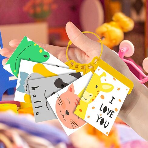 25 Pcs Reusable Card Holder Compatible with Yoto and 5 Pcs Rings, Portable Insert Style Card Sleeves with Stainless Steel Rings for Storage Organizer(Morandi) in Kuwait