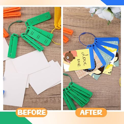 25 Pcs Reusable Card Holder Compatible with Yoto and 5 Pcs Rings, Portable Insert Style Card Sleeves with Stainless Steel Rings for Storage Organizer(Morandi) in Kuwait