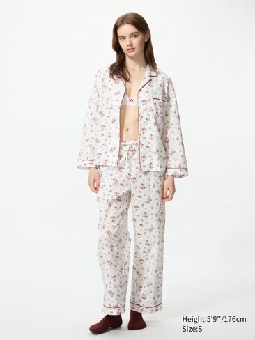 Uniqlo Cotton Pajamas | Long Sleeve | Flower in Kuwait