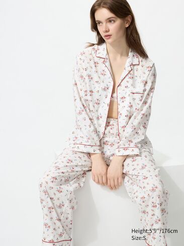 Uniqlo Cotton Pajamas | Long Sleeve | Flower in Kuwait